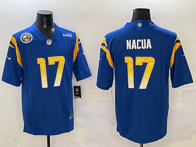 Men Los Angeles Rams #17 Nacua Blue Second generation 2025 Nike Limited NFL Jersey style 1->cincinnati reds->MLB Jersey